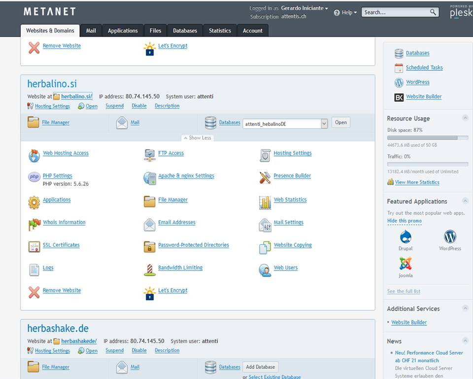 Servidor Metanet como conecto mi web copiada al dominio y al hosting