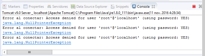 Error con la conexión en un JSP, mysql.