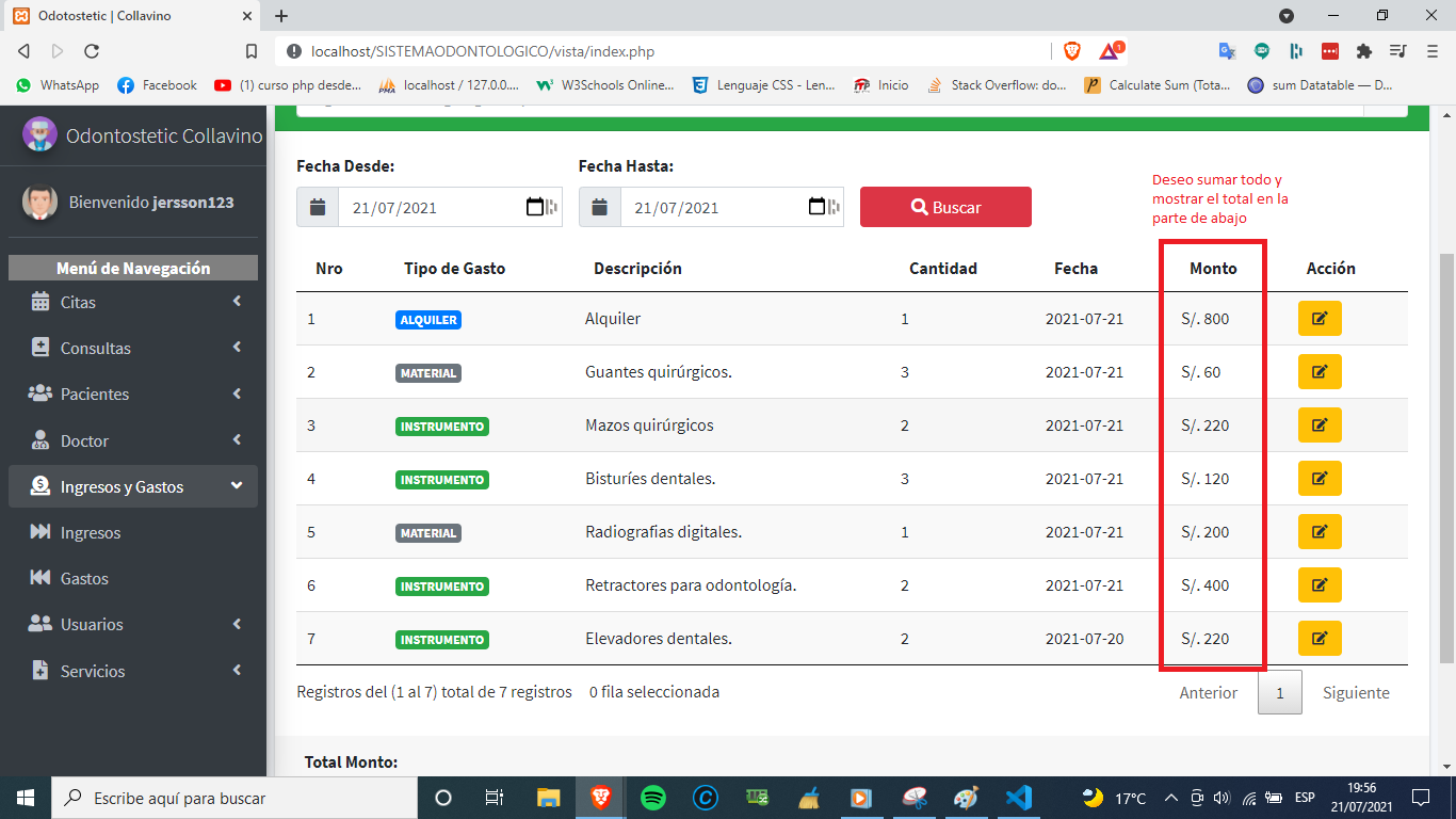 SUMAR COLUMNA DE UN DATATABLE EN PHP Y JAVASCRIPT Y MOSTRAR EL TOTAL EN EL PIE DE PÁGINA